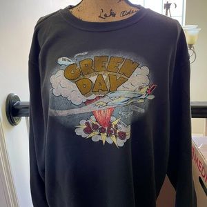 Green Day Sweatshirt Gray Long Sleeves